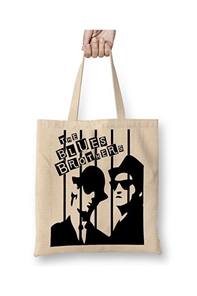Baskı Dükkanı Blues Brothers crno-bela tkanina Torba duga Sa ručkom