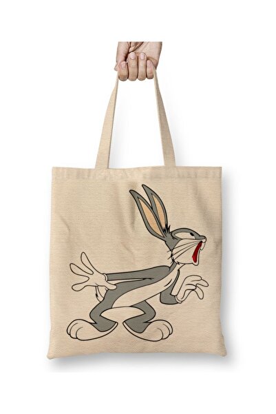 Baskı Dükkanı Looney Tunes Bugs Bunny tkanina Torba duga Sa ručkom