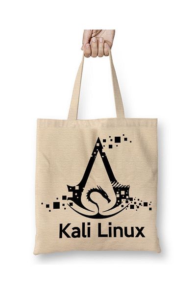 Baskı Dükkanı Geantă din pânză Kali Linux cu mâner lung