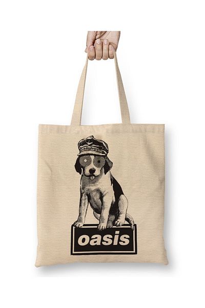 Baskı Dükkanı Geantă din pânză Oasis Music Band cu mâner lung