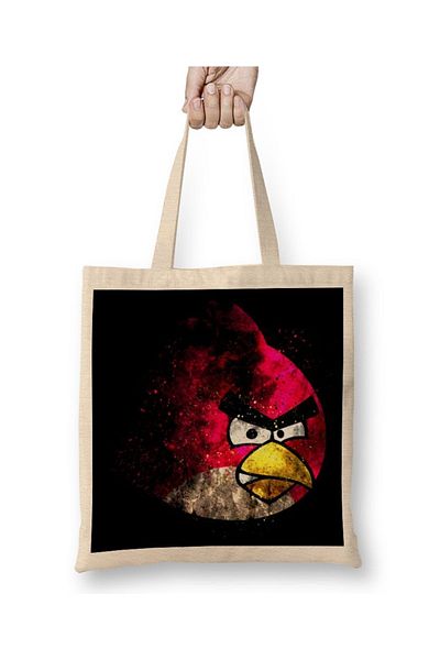 Baskı Dükkanı Υφασμάτινη τσάντα Angry Bird με μακριά λαβή