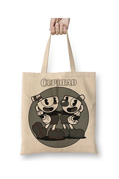 Baskı Dükkanı Cuphead P B Tkanina Torba Duga Sa ručkom