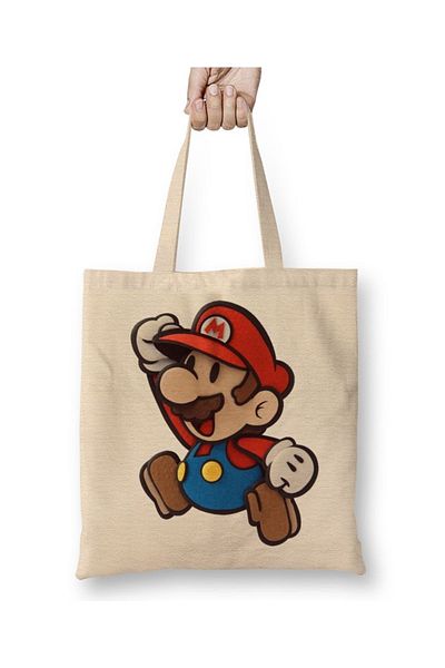 Baskı Dükkanı Mario 01 υφασμάτινη τσάντα με μακριά λαβή