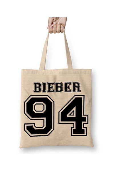 Baskı Dükkanı Justin Bieber 94 υφασμάτινη τσάντα με μακριά λαβή