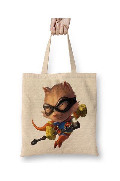 Baskı Dükkanı Υφασμάτινη τσάντα Teemo με μακριά λαβή