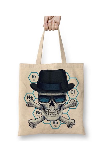 Baskı Dükkanı Υφασμάτινη τσάντα Breaking Bad Skull με μακριά λαβή