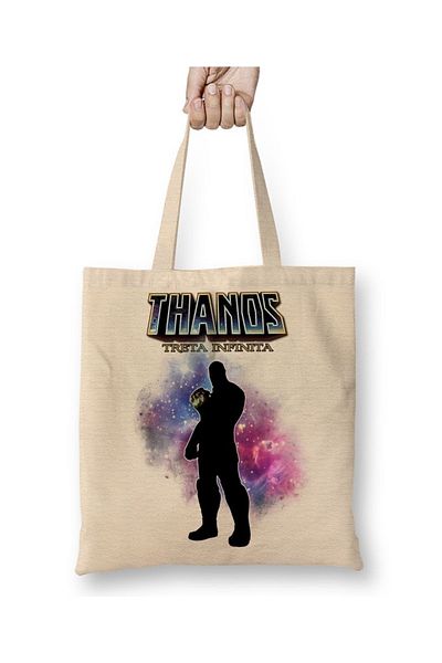 Baskı Dükkanı Υφασμάτινη τσάντα Treta Infinita Thanos με μακριά λαβή