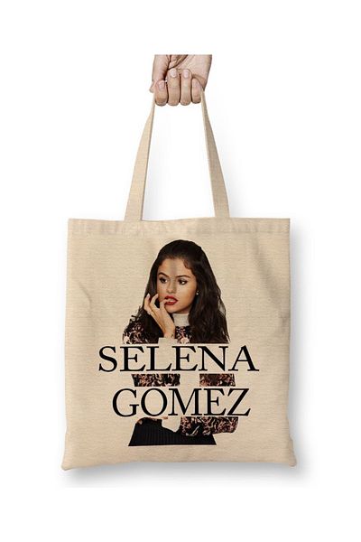 Baskı Dükkanı Selena Gomez υφασμάτινη τσάντα με μακριά λαβή