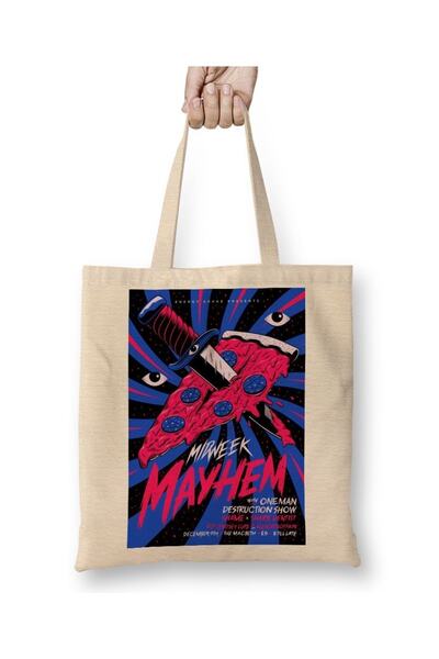 Baskı Dükkanı Міранда Співає Хелловін Макіяж Тканинна Сумка з Довгою Ручкою