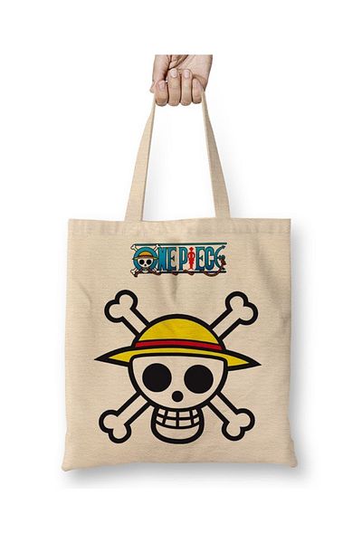 Baskı Dükkanı Geantă din pânză Jolly Roger One Piece cu mâner lung