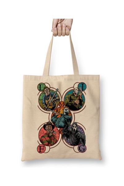 Baskı Dükkanı Слешер Хеллоуїн Монстри Без Сумка З Довгою Ручкою