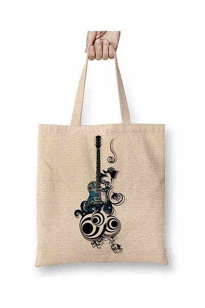 Baskı Dükkanı Love Guitar Fantastic Guitar Cloth Bag Long Handle