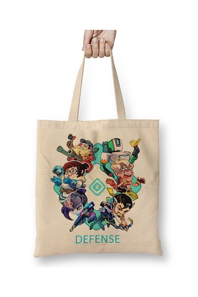 Baskı Dükkanı Υφασμάτινη τσάντα Defense Overwatch με μακριά λαβή