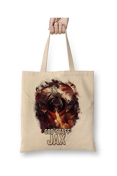 Baskı Dükkanı God Staff Jax υφασμάτινη τσάντα με μακριά λαβή