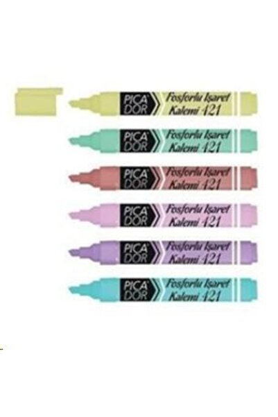 Picador Pastel Fosforlu Kalem Karışık 6 Renk 421
