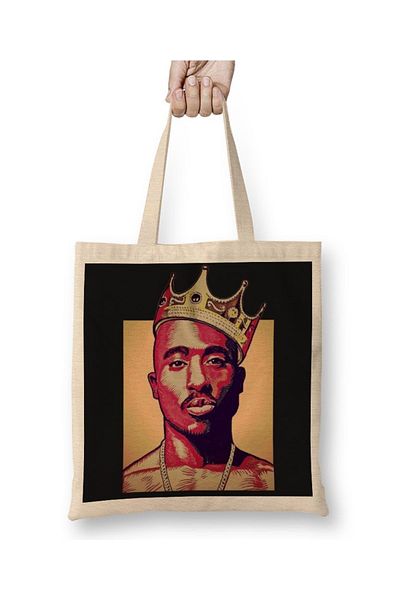 Baskı Dükkanı Υφασμάτινη τσάντα King Pac Preta με μακριά λαβή