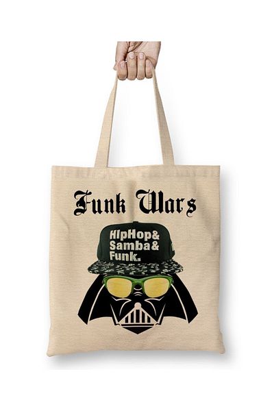 Baskı Dükkanı Υφασμάτινη τσάντα Darth Vader Funk με μακριά λαβή