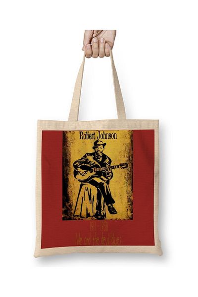 Baskı Dükkanı Υφασμάτινη τσάντα Robert Johnson με μακριά λαβή