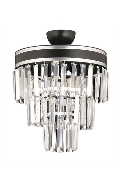 KUZEY AYDINLATMA Çağla 3-Piece Black Chrome Gilded 30 Luxury Modern Chandelier