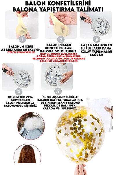 Parti dolabı Balloon Chain with 65 Balloons: 30 Mold Green, 15 Matte White, 10 Chrome Gold, 10 Transparent and 10gr Gold Confetti