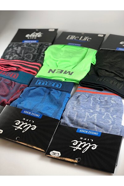 Elite Life Erkek Dikişsiz 6'lı Karışık Renkli Boxer 901