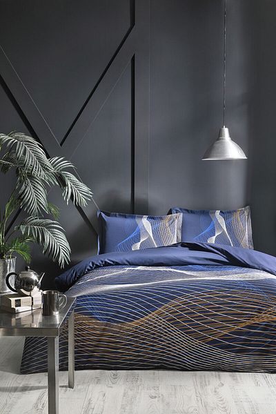 Özdilek Πικέ Τκ. Lux Ranforce Double Navy Blue Picture