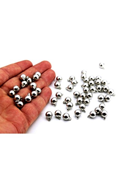 yfhobi 20 Gram - 6 Mm Kulplu Boncuk, Nikel Renk, Plastik Boncuk. 1.kalite (14...