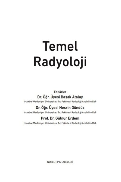 Nobel Tıp Kitabevleri Temel Radyoloji