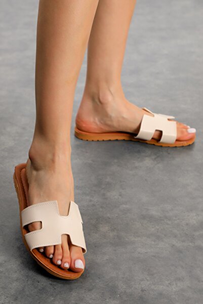 NOVİNS Papuci de vară confortabili de zi cu cremă pentru femei