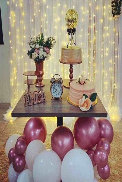 BEST PARTİ DOĞUM GÜNÜ PARTİ SÜSLERİ Chrome Pink Pastel White 20 Piece Balloon...