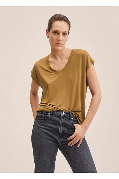 MANGO Woman Koszulka z okrągłym dekoltem
