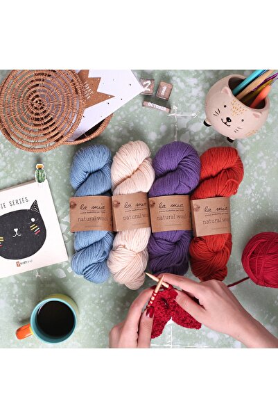 Lamia La Mia Natural Wool Koyu Kırmızı El Örgü Ipi - L893