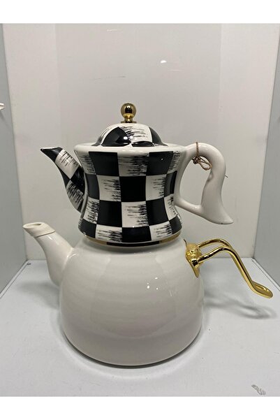 Genel Markalar Duffy Siyah Damalı Emaye Çaydanlık 1byr-2021