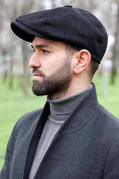 eleven market Peaky Blinders Model Kasket Kaşe Kumaş Siyah