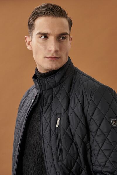 ALTINYILDIZ CLASSICS Erkek Lacivert Standart Fit Normal Kesim Soğuk Geçirmez Kışlık Overcoat Mont