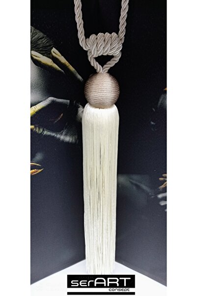 serART Fon Perde Kruvaze Perde Tavan Bağlama Dolunay Serisi Braçhol Krem Vizon