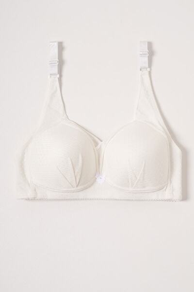 Coconat Women's Aysemin Thick Strap Un Supported Ecru Bra