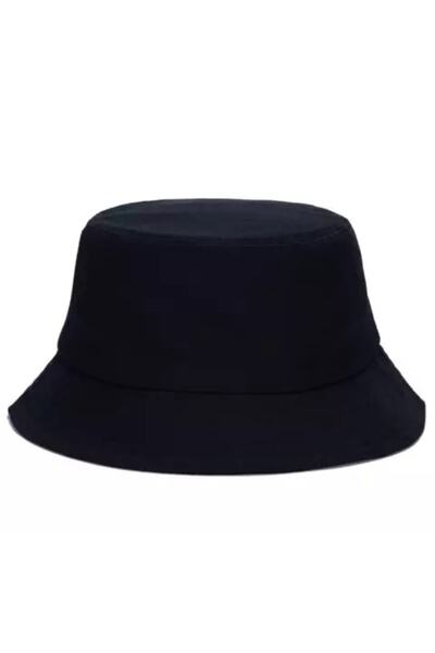 eleven market Düz Siyah Kova Şapka Balıkçı Şapka Bucket Hat