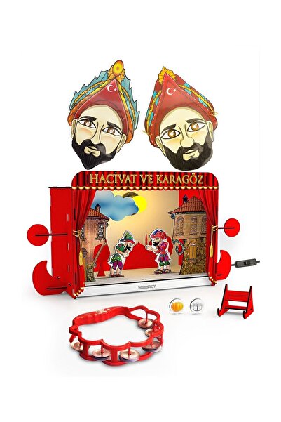 Genel Markalar Mingitav Design OTTO Hacivat ve Karagöz Drama Oyun Sahnesi & Gece Lambası Eğitici Oyuncak Ahşap