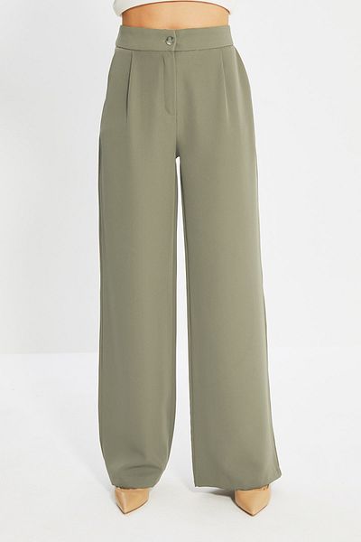 Trendyol Collection Khaki-gewebte Hose mit weitem Bein – TWOAW22PL0139