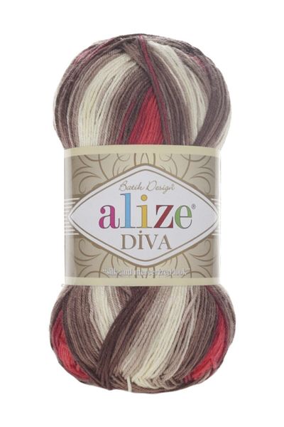 Alize 5 قطع من خيط الحياكة اليدوية Diva Batik رمز اللون 4574