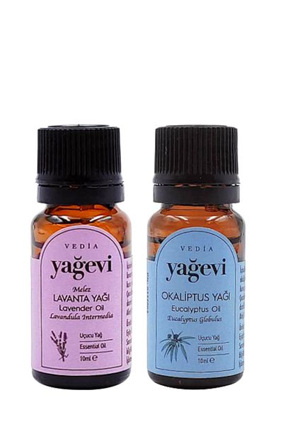 Yağevi Pure Lavender Hybrid and Eucalyptus Oil - 10ml Essential Oil Set of 2