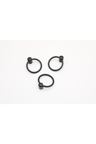 ARON (3 Pieces) Ring Handle Matte Black Nightstand Console Dresser TV Unit Furniture Cabinet Door Handle