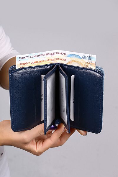 Polo Air Men's Denim Patterned Sports Wallet Navy Blue
