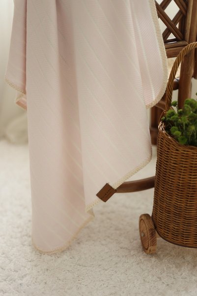 Mujo Baby&Kids Baby Peshtemal Pink Fish Back Woven