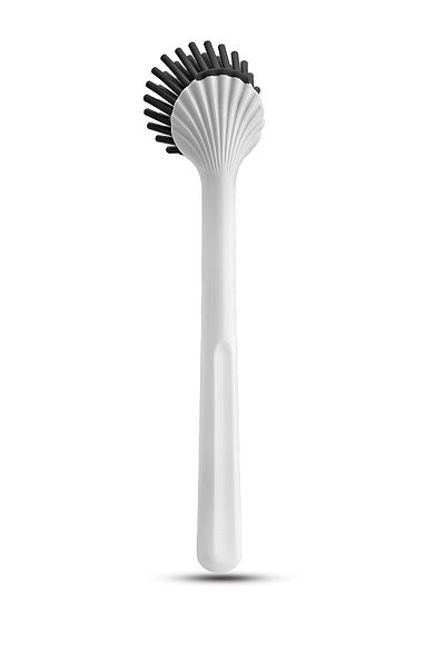 EARABUL Dishwasher and Sink Cleaning Kitchen Counter Brush with Silicone Head White