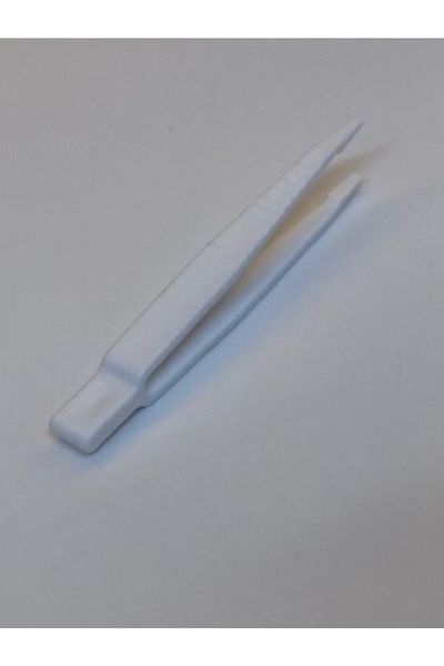 Hdg 5 Pieces Flat Tip Plastic Tweezers - White (About 15 Cm) Bead Stringing and Fish Food Throwing Tweezers