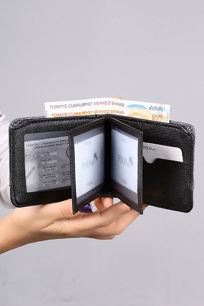 Polo Air Men's Denim Patterned Sports Wallet Gray