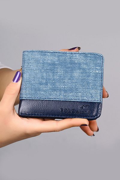 Polo Air Men's Denim Patterned Sports Wallet Navy Blue