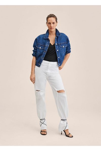 MANGO Woman V-Neck T-Shirt